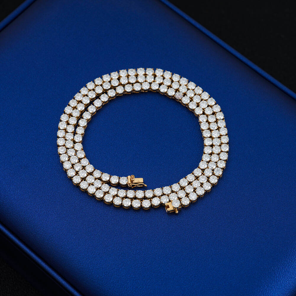 2025 NewTrend Moissanite Hip Hop Jewelry 925 Sterling Silver VVS Diamond Chains Iced Out GRA Moissanite Tennis Necklace Chain