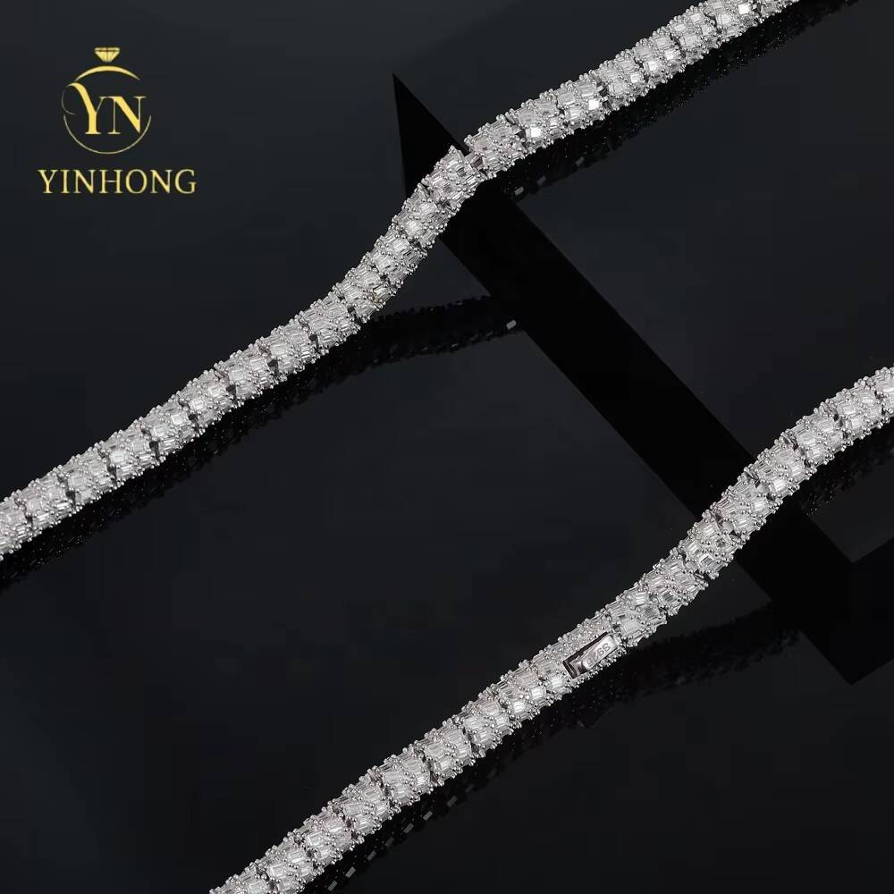 Factory Direct Price Gra Certificate S925 Silver Vvs1 D Color Diamond Moissanite Tennis Chain Necklace