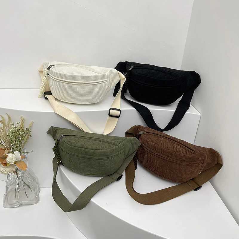 Women Waist Pack Large Capacity Corduroy Fanny Pack Street Style Chest Bag Fashion Shoulder Crossbody Bags Casual Waist Belt Bag Z251021