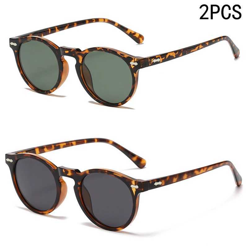 2PCS New Style Of Retro Glasses Round Fashion Mita Sunglasses Personalized Sunglasses JH3053 J251114