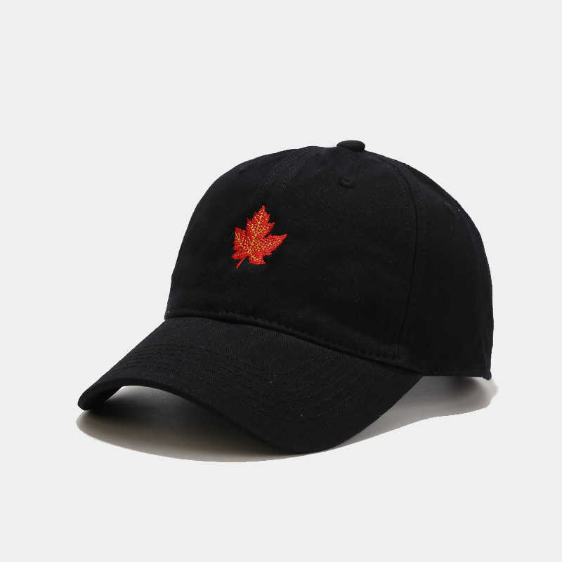 Maple Leaf Embroidered Soft Top Baseball Cap Mens Outdoor Leisure Duck Tongue Cap Womens Small Couple Sun Visor Hat H251020