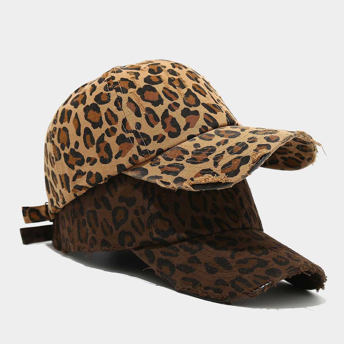 Style Leopard Print Vintage Baseball Cap for Men Street Fashion Cool Personality Duckbill Cap for Women Sun Protection Sun Hat H251020