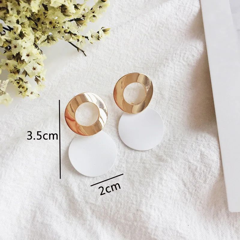 White Color Hanging Earrings for Women Fashion Long minimalist temperament Women's earrings S925 sterling silver earrings Designer earrings