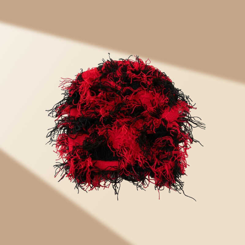 Couple Style Personalized Furry Knitted Hat Outdoor Warm Trendy Hat Funny Pullover Hat H251020