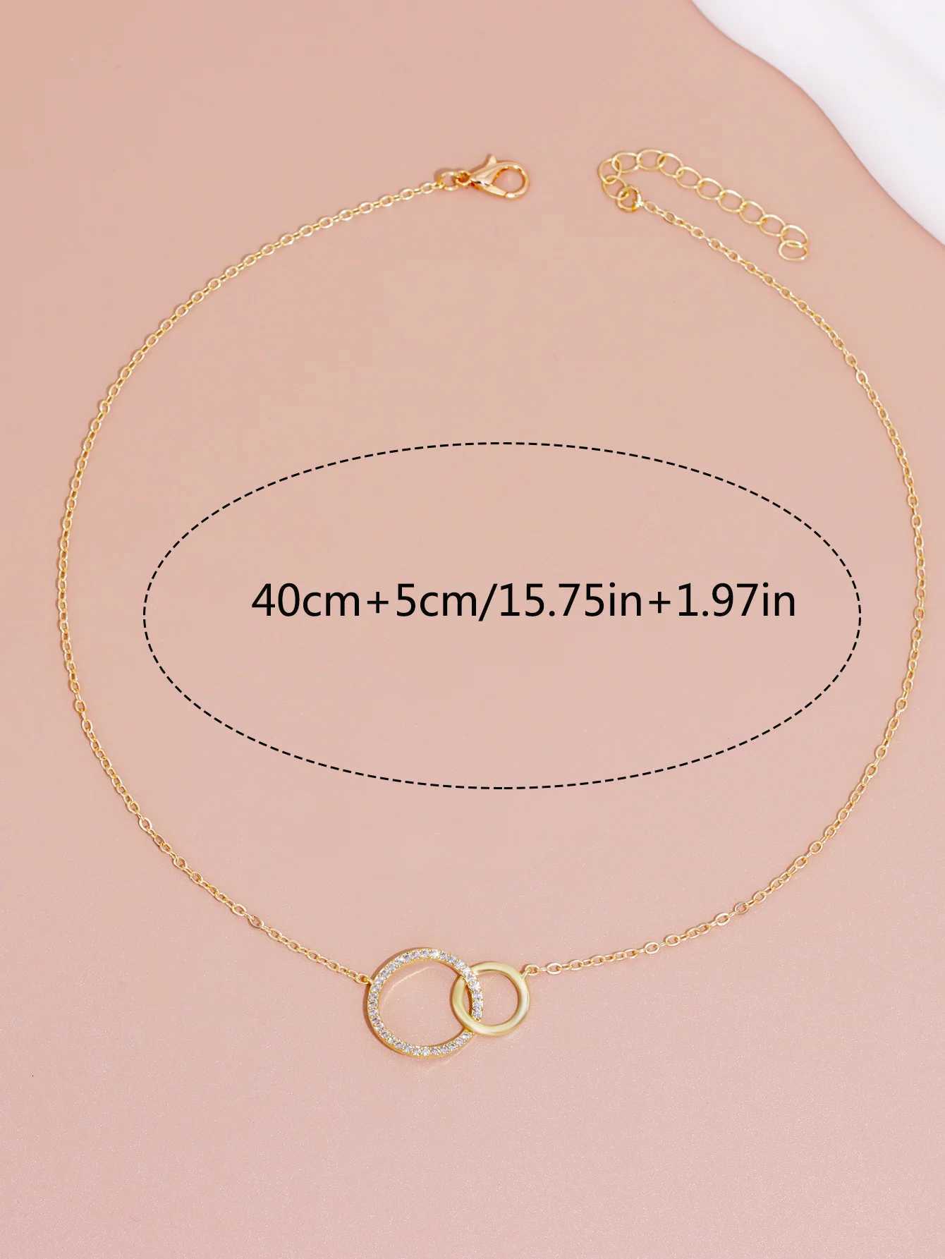 Stainless Steel Necklaces for Women Fashion Thin Chain Minimalist Delicate Double Circle Pendant Necklace on The Neck Jewelry XJ250717