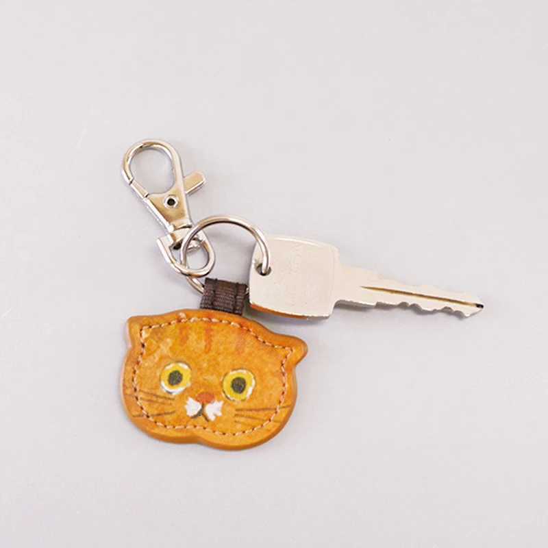 Cute Cartoon Creative Leather Cat Keychain Pendant Fashion Kawaii Kitten Bag Keyring Backpack Decoration Accessories Gifts W251021