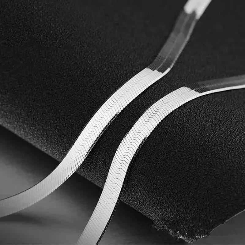 BAYTTLING 925 Sterling Silver 4MM 18202224 Inch Blade Chain Necklace For Women Men Fashion Gift JewelryXJ251018