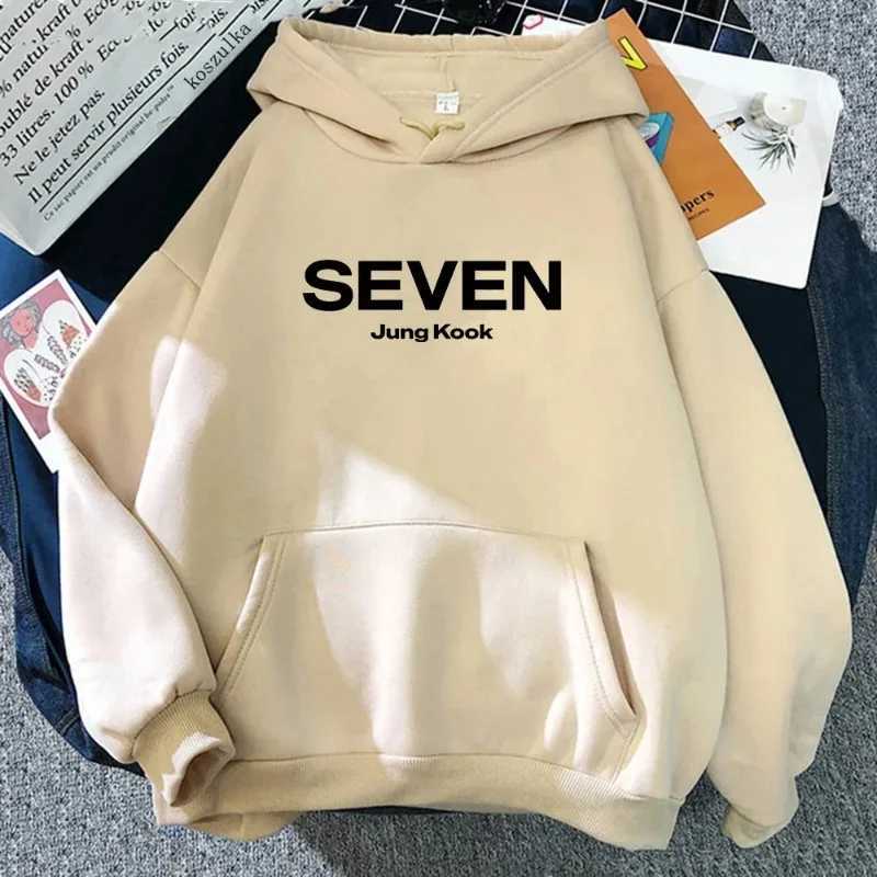 Mens hoodie printed with JungKook Seven Harajuku aesthetic autumnwinter mens sweatshirt fashionable casual hoodie W251021