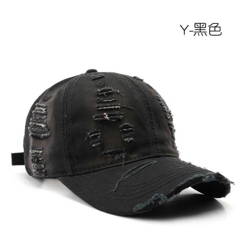 Style Spring and Autumn Solid Color Washed Distressed Baseball Cap Outdoor Mens Sun Protection Visor Cap H251020