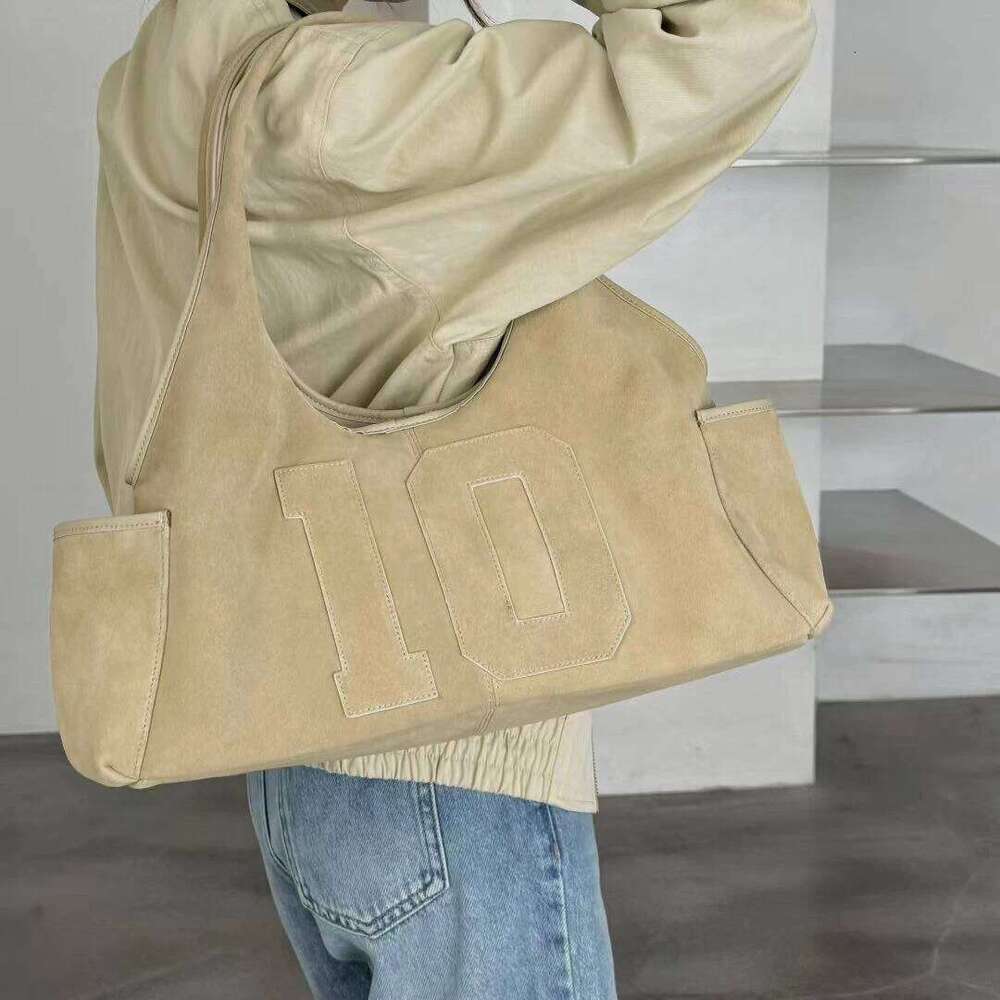 Top Cowhide Women's Handbag New Niche Design 10 Suede Large Capacity Vintage Fashionable One-Shoulder Tote Bag Suotong1021
