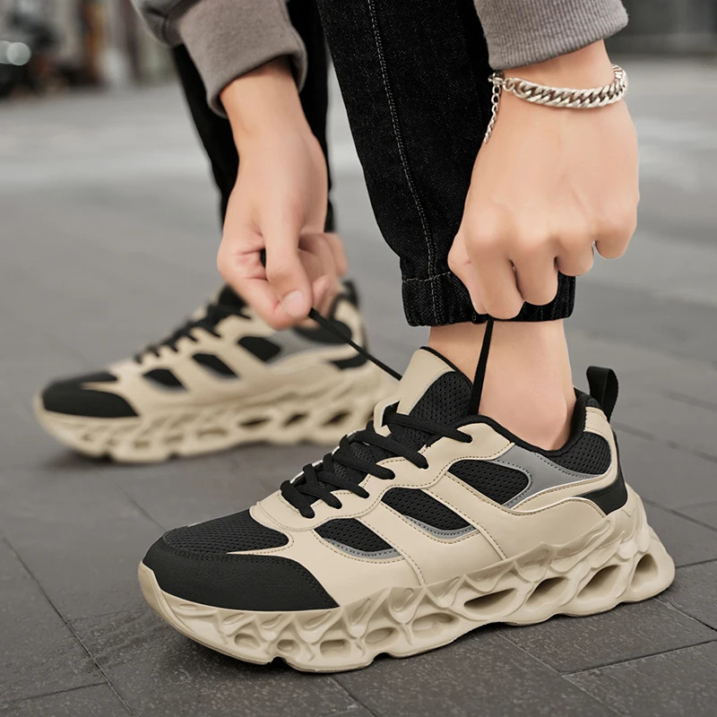 YRZL Mens Casual Breathable Mesh Running Sneakers Men Lightweight Comfortable Walking Shoes Non Slip Fashion Sport Shoes Outdoor 251017