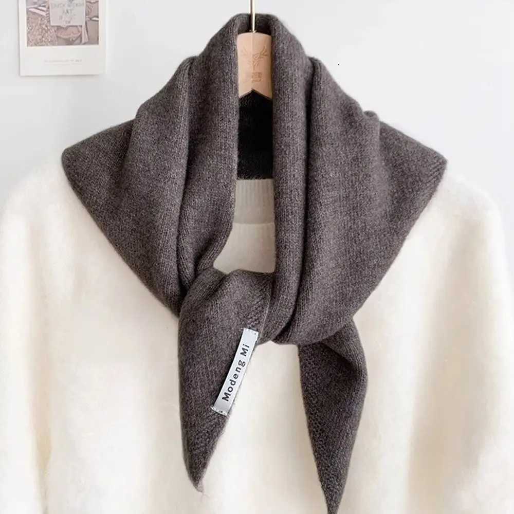 Soft Wool Knitted Scarf Multifunctional Warm Women Headscarf Triangular Scarf Winter W251021