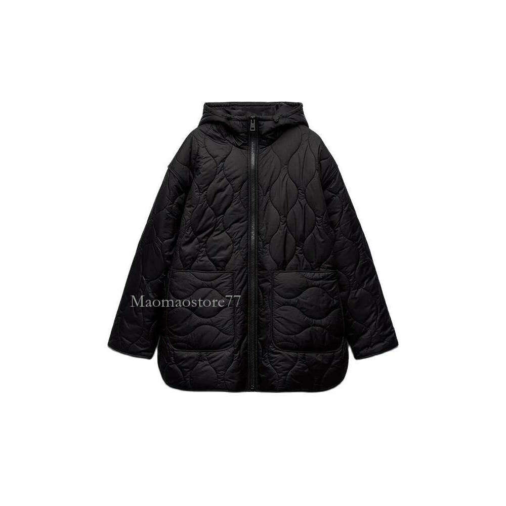 New Hooded Jacket Autumn And Winter Zipper Long Sleeve Warm Solid Color Cotton Clothing Fashionable Women's Tops womens coat