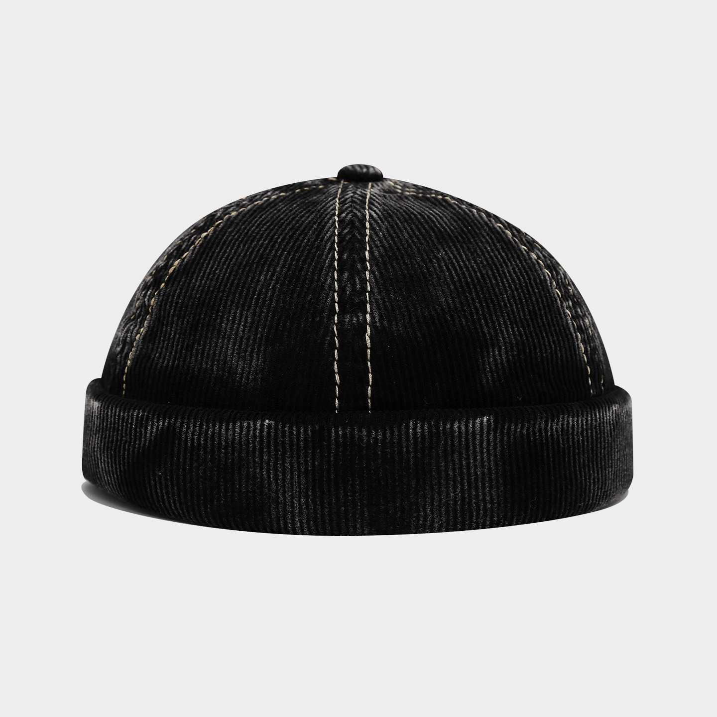 Autumn Winter Corduroy Skin Hat Men and Women Trendy Brand Distressed Brimless Beanie Cap Casual Landlord Hat Trend H251020