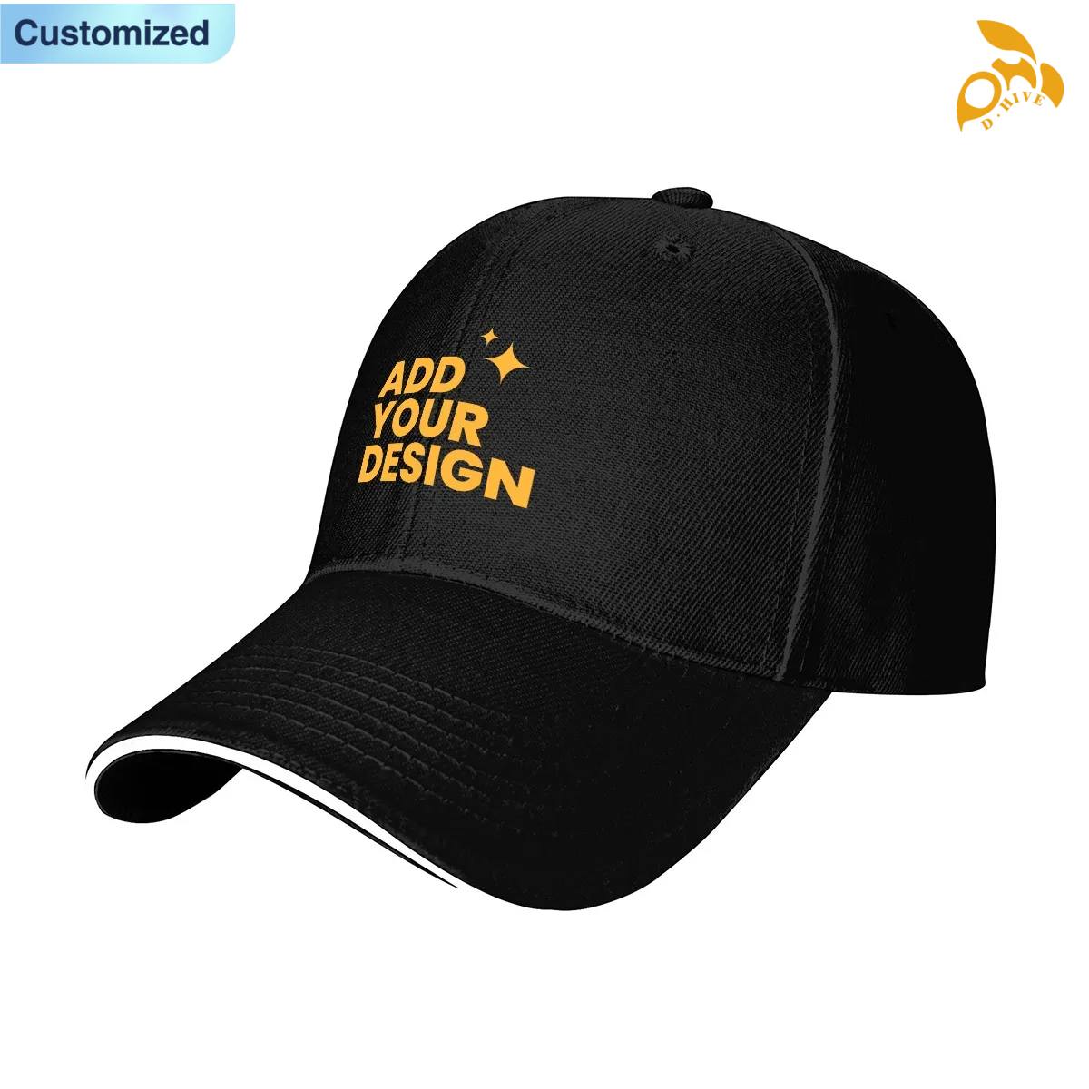 Free Shipping of Customized Sandwich Baseball Cap-6 Panels 6-Panel Structured Fit Sandwich Layer Design Sun-Protective Breathable Stylish All-Match Ca