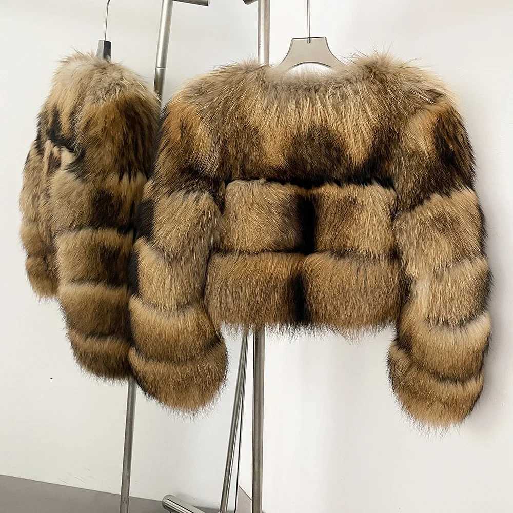 WHOLESALE 2025 NewNatural Raccoon Fox Fur Coat High Quality Winter Jacket Women Fluffy Real Fur Thick Warm Outerwear Streetwear Y251105
