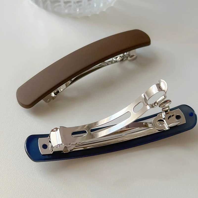 Korean Solid Acrylic Rectangle Hairpins Hair Clips Women Simple Large Hair Clip Spring Clips Fashion Hair Headwear BarrettesW254021