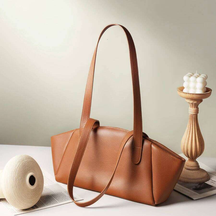 Genuine Women's Underarm New Niche Design Top Hand Leather Tote Vintage Large Capacity Shoulder Bag 251021