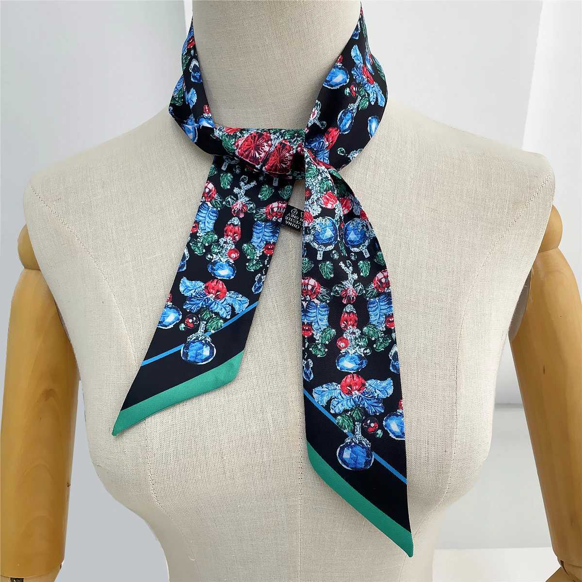2024 Brand Design Leopard Twill Silk Scarf Luxury Scarf Women Foulard Skinny Bag Scarves Neckerchief Fashion Hair Headband W251021