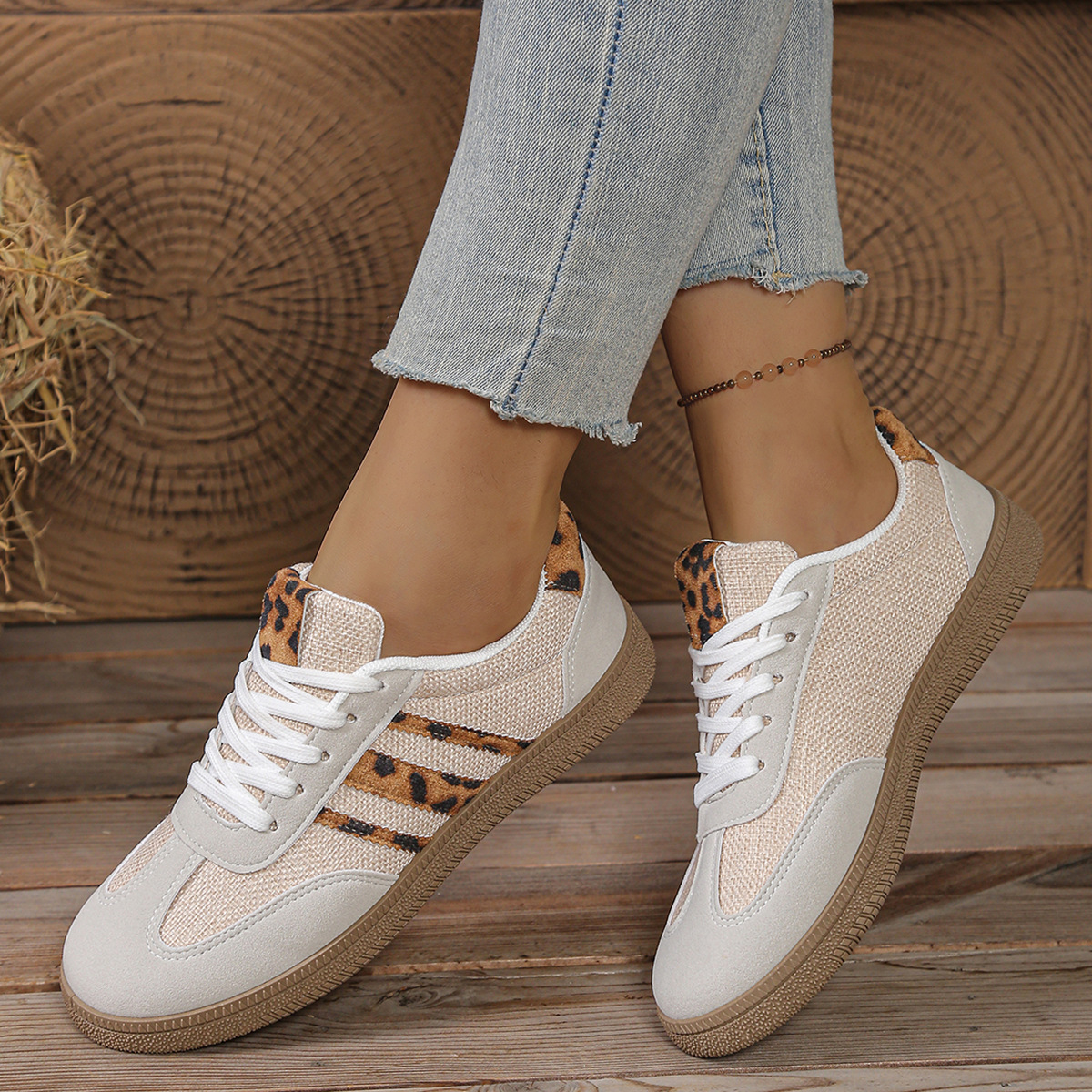 Women's sneakers new sneakers student board shoes shoes women's flats foreign trade sports walking leopard print casual shoes