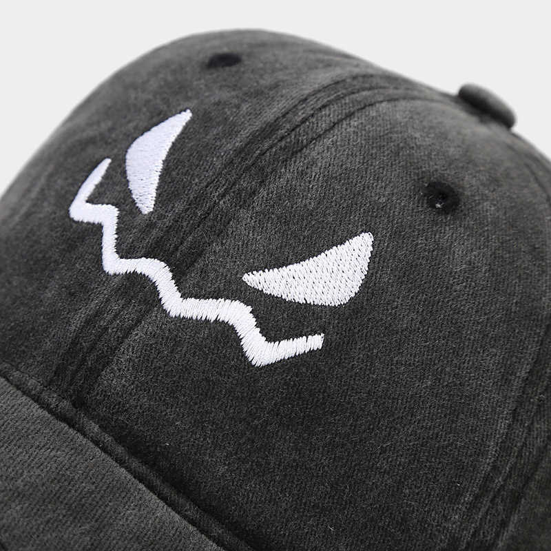 Creative New Funny Halloween Pumpkin Skull Embroidered Washed Vintage Baseball Cap Unisex Soft Brim Duckbill Cap H251020