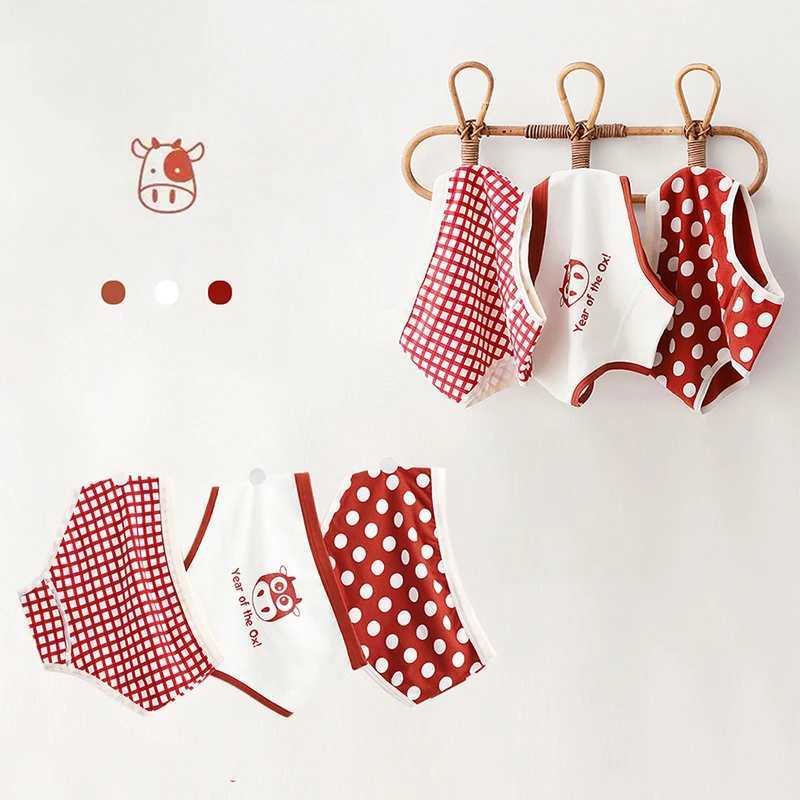 3Pcslot Kids Panties 7 Collections Chirdrens Underwear Lovely Girls Briefs Floral Grid Cute Pants Baby Dots Cotton Underpants J2510211