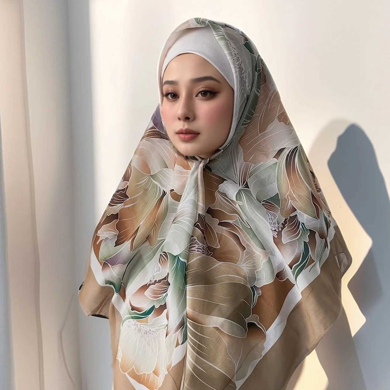 73Colors Malaysia Tudung Bawal Flower Print Hijab New Design Headscarf Premium Cotton Voile Soft Fashion Muslim Square Scarf W251021