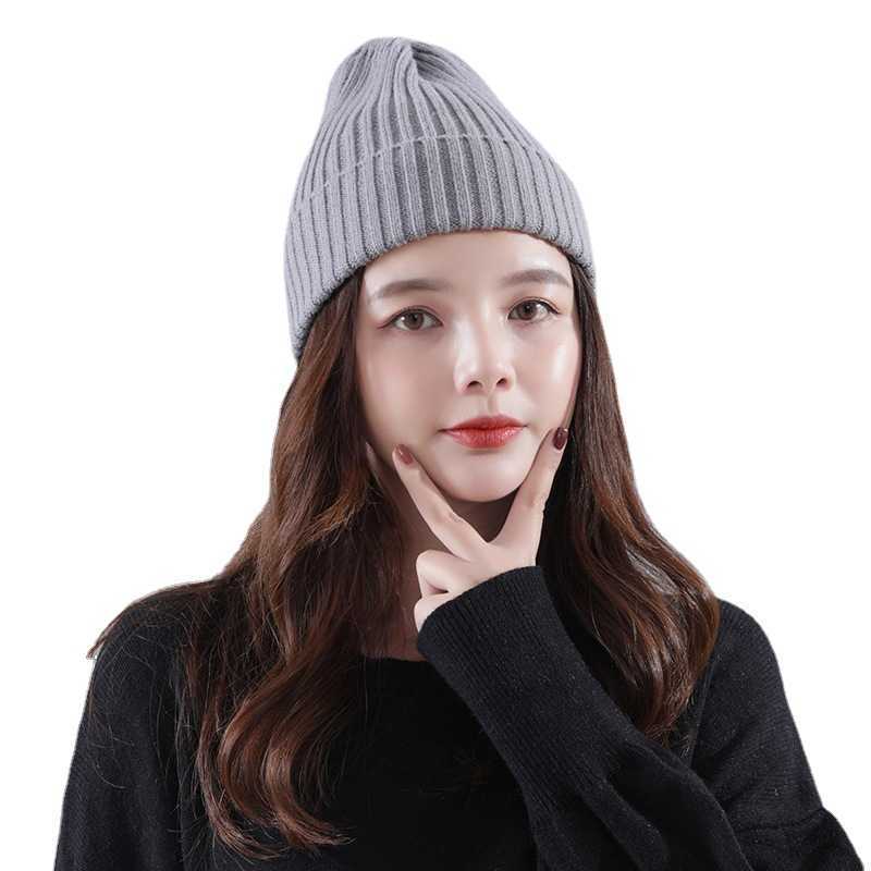 Autumn and Winter Fashionable Wool Cap Sweet and Lovely Warm Knitting Cap Womens Pullover Cap H251020