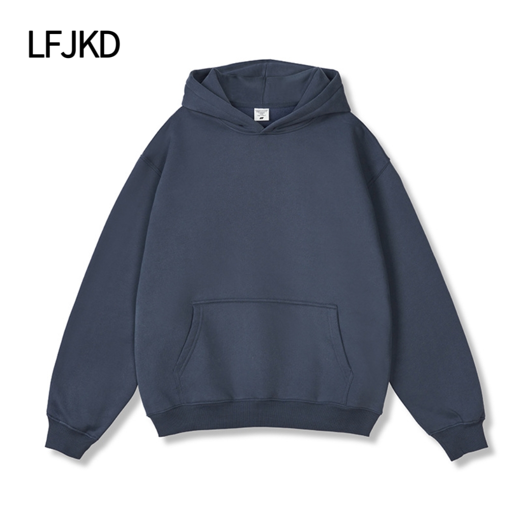 K2327 Unisex Hoodie White, Streetwear Couples Matching Sweatshirt Heavy Cotton