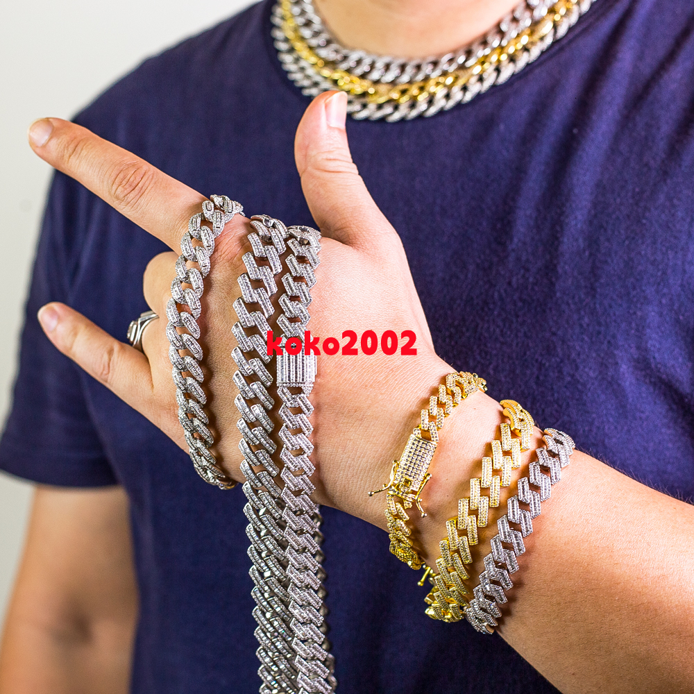 Hip Hop Jewelry Moissanite Cuban Necklace Ice Out Moissanite Cuban Link Chain