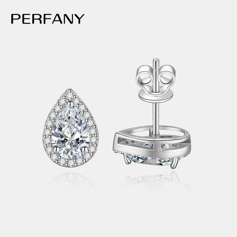 PERFANY 1CT Moissanite Earrings for Women S925 Pure Silver Water Droplet Cutting Laboratory Diamond Earrings Luxury Jewelry J251021