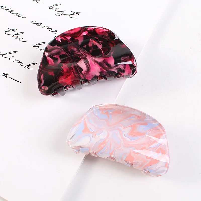 335 Inch Acetate Sheet Semicircular Shaped Hair Claws for Women Girls Trendy Printing Hair Clip Hair Clamps Hair AccessoriesW254021