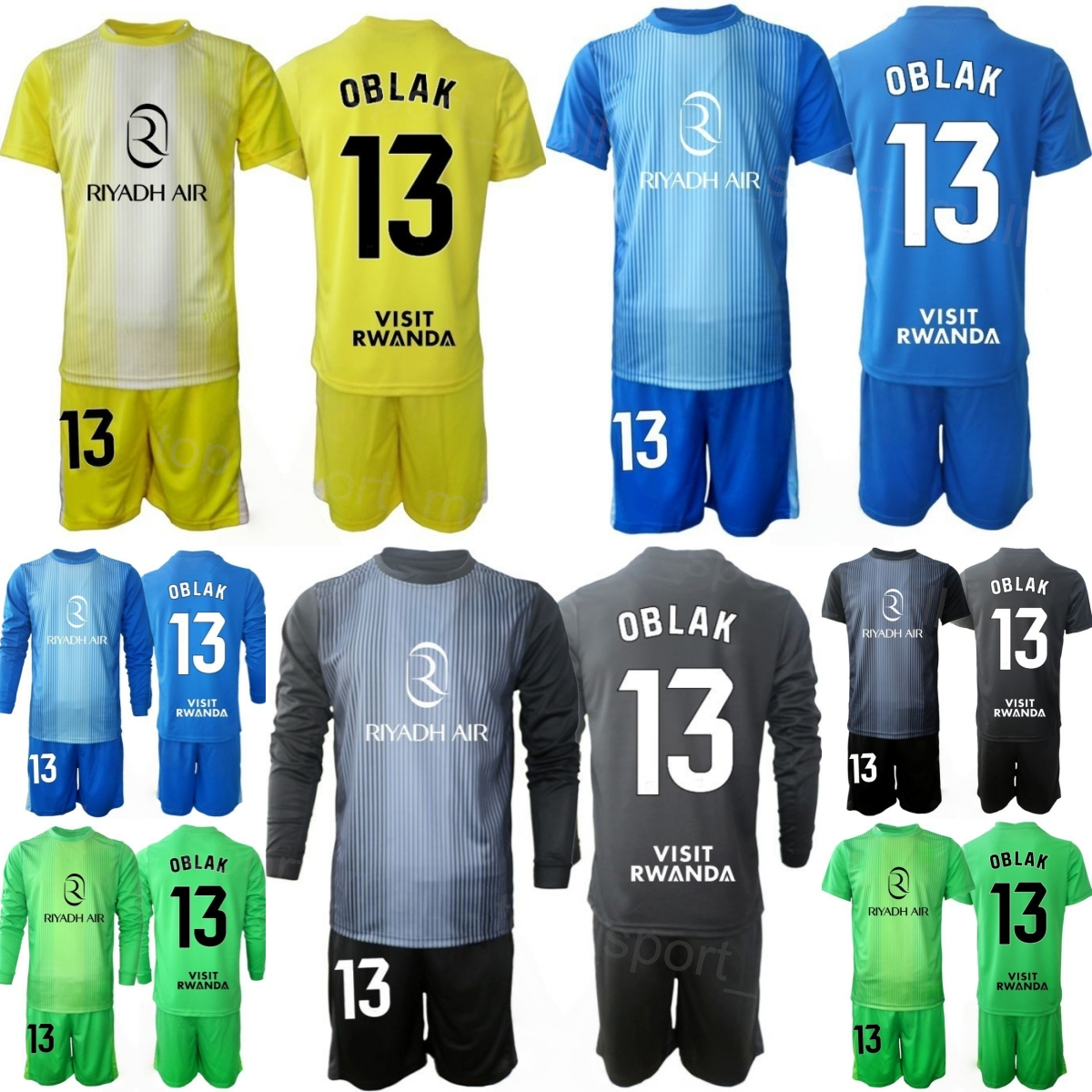 Club Goalkeeper GK Soccer 13 Jan Oblak Jersey Set 25-26 Long Sleeve Juan Musso Ivo Grbic Antonio Gomis Antonio Adan David de Gea Goalie Football Shirt Man Kids MaJing