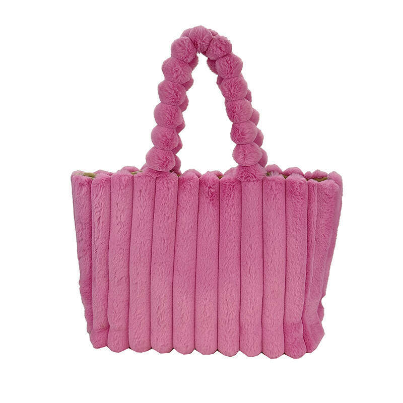 INS Autumn Winter New Plush Fashion Versatile Large Capacity Tote Handbag Shoulder Women's Bag