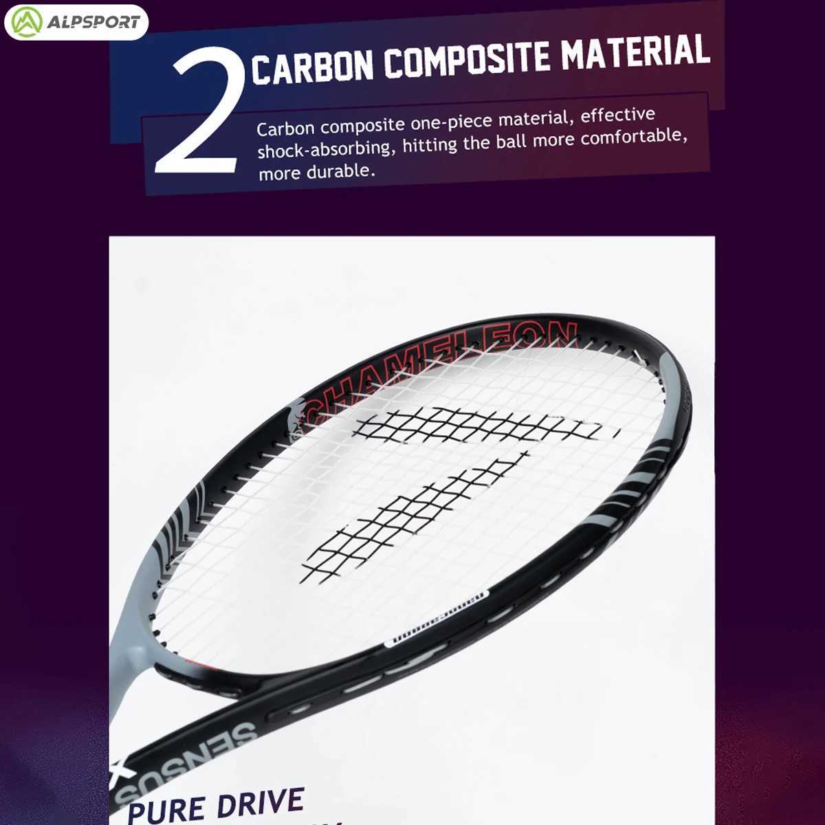 ALP 8k Racket Tennis Racket Carbon Fiber Composite Racket Professional Tennis Racket With Tennis Racket Bag Tennis Trainer W251021