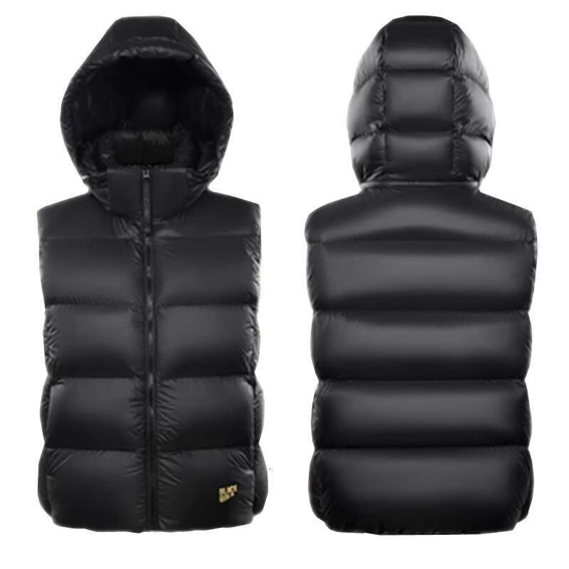 Women Clothing Black And Gold Jacket Vest Outer Wear Season Thickened Short Versatile Shiny Duck Down Waistcoat
