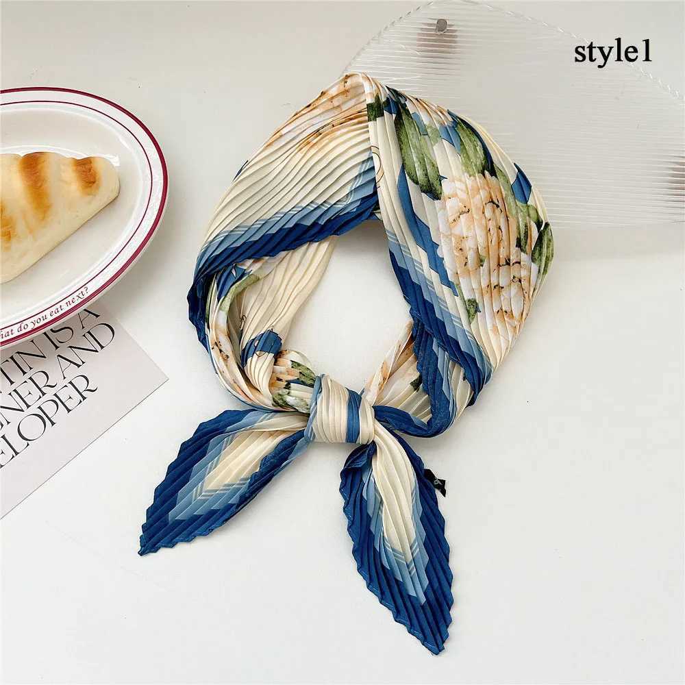 Silk Scarf Wen Luxury Ladies Small Scarf Whosa Scarves wraps Pated Chiffon Hijabs Satin Hijabe Fme BandaW251021