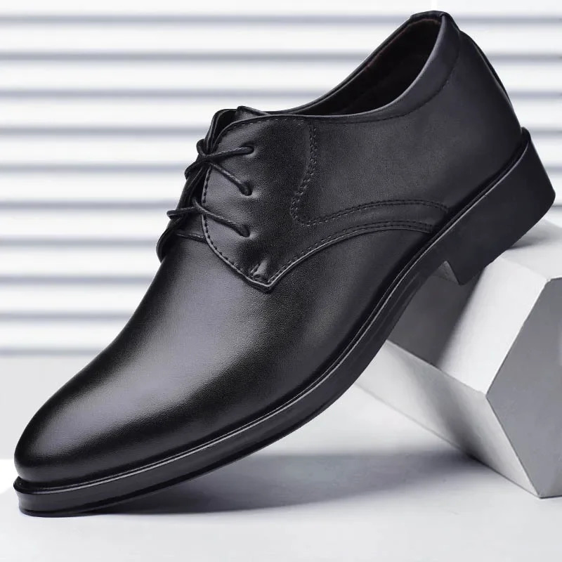 Mens Shoes Black Leather Formal Shoes for Men Oxfords Male Wedding Party Office Business Shoe Man zapatos de hombre Plus Size i251021