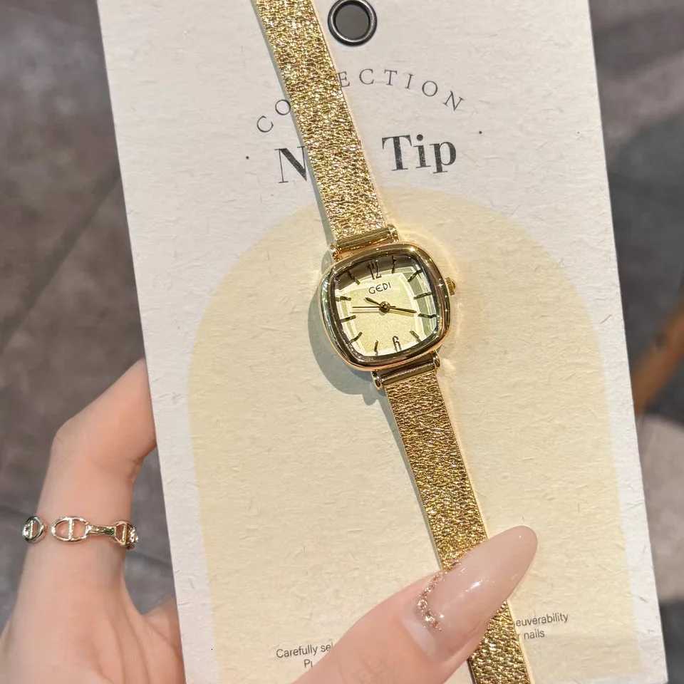 GEDI Golden Light Luxury Quartz Stainl Steel Casual Fashion Dr Temperament Waterproof Womens WristesXJ251021
