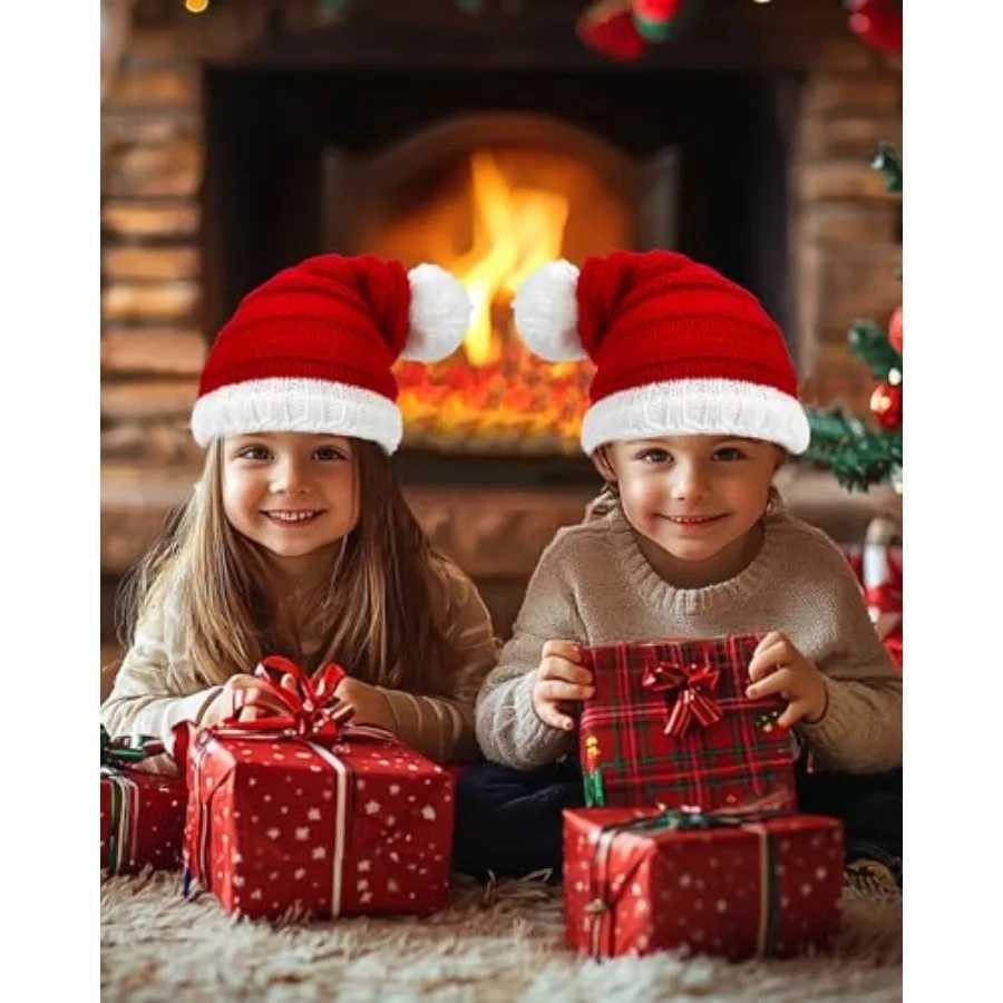 Christmas Knitted Hat for Baby Beanie Knit Santa Hat with Pom for Boys Girls Infant Toddler Cozy Warm Winter Accessory for J251021