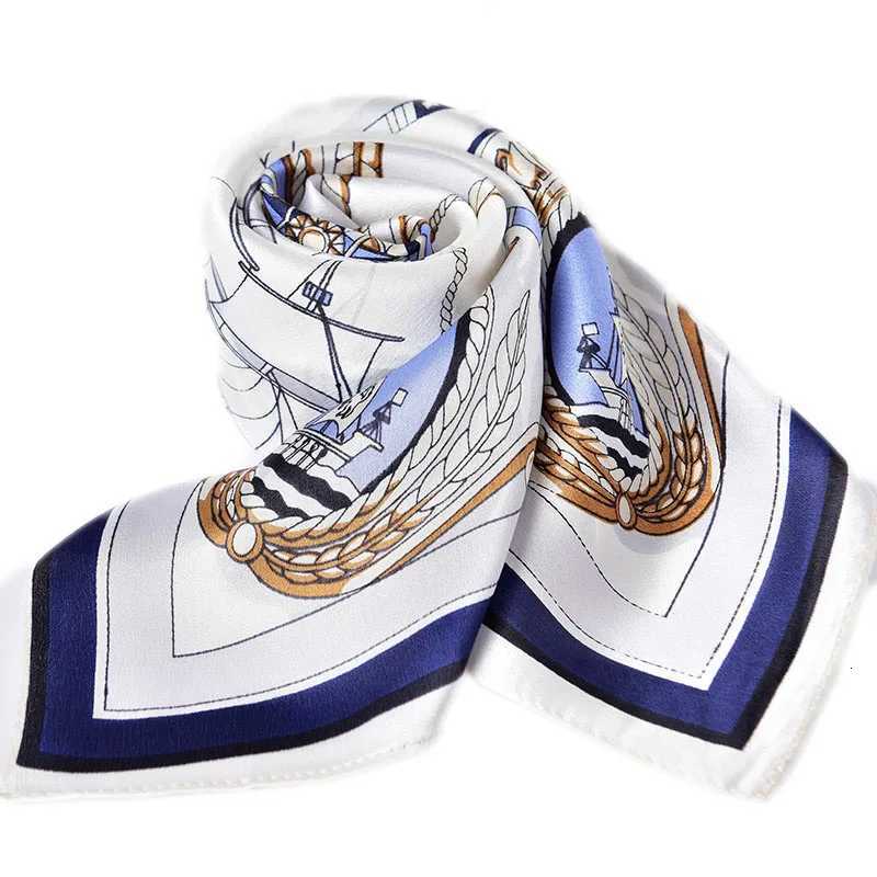 Natural Silk Square Scarf Wen Flower Print Small Real Silk Bandana Hair Scarf Luxury Neckscarf Pure Silk ScarfW251021