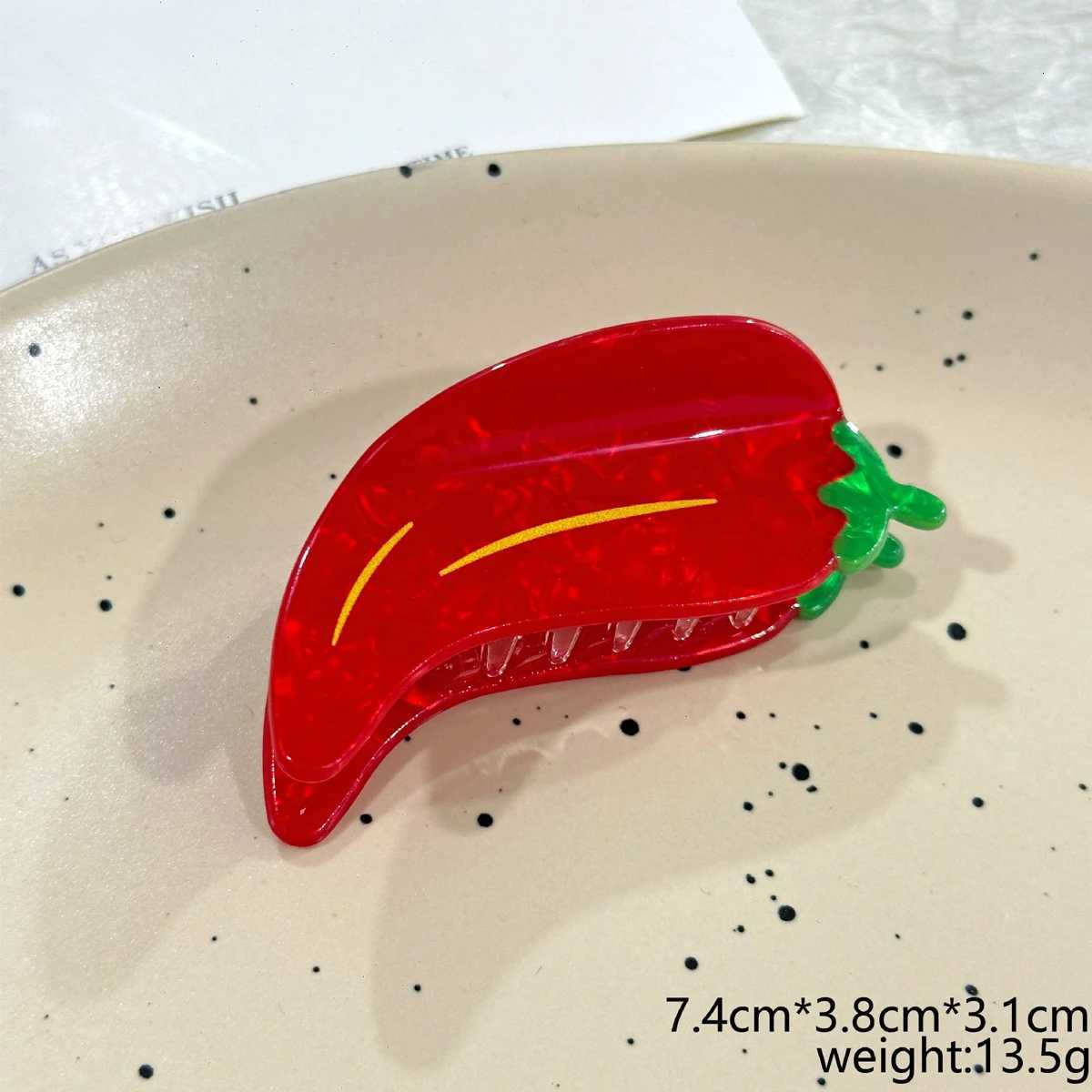 1pc new hot dog chili creative simulation food chili sauce grab clip novel back of the head updo hairpin shark clipW254021