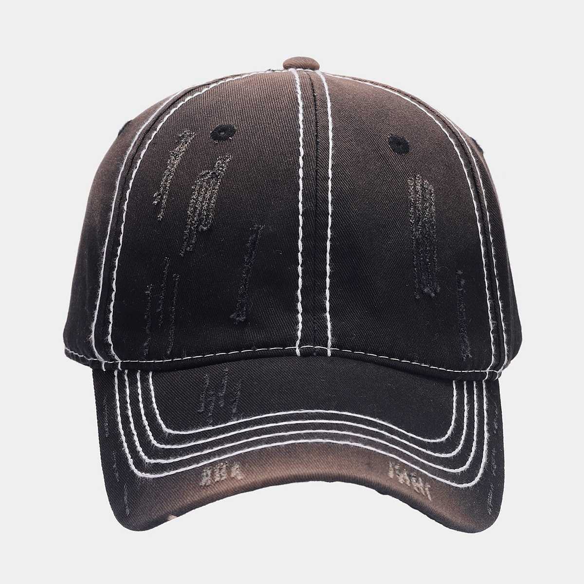 Spring Summer Outdoor Washed Frayed Soft Top Mens Baseball Cap Fashion Gradient Versatile Duckbill Cap for Women H251020