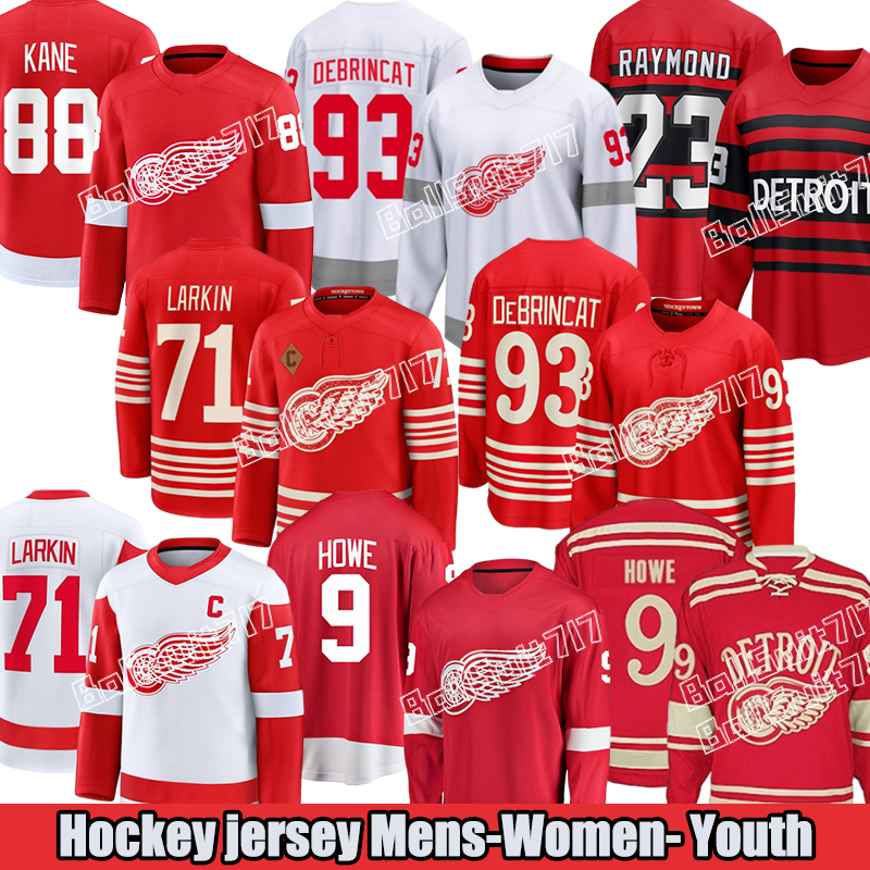#93 Alex DeBrincat Detroit Red Wingss jersey #23 Lucas Raymond #88 Patrick Kane #53 Moritz Seider #47 Ethan Bear #77 Simon Edvinsson #92 Marco Kasper hockey jersey