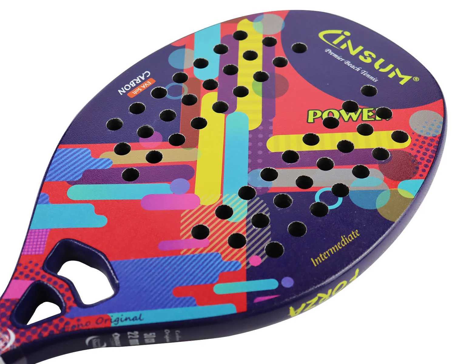 INSUM Full CarbonKevlar Beach Tennis Racket with EVA Soft Memory Foam Core Anole Racket Beach Tennis W251021