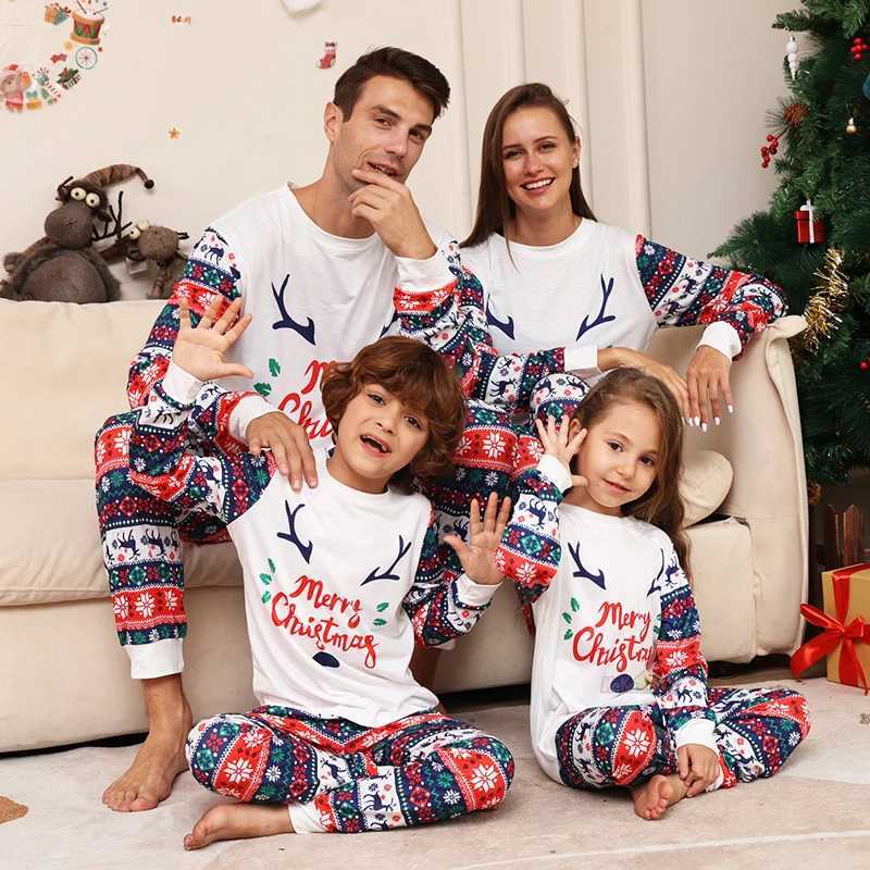 2026 New Christmas Family Matching Pajamas Outfits Adult Kid Clothes Set Baby Rompers Casual Sleepwear Xmas Family Look Pyjamas L25102142U3