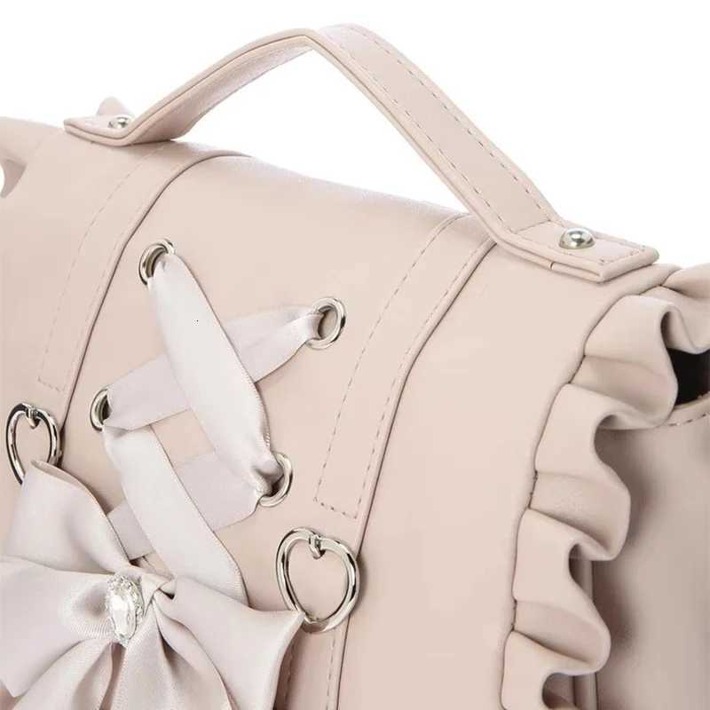 Lolita Style Cute Bow Handbag Student Backpack Set Adjustable Shoulder Strap Crossbody Bag for Women Daily OutdoorW251020
