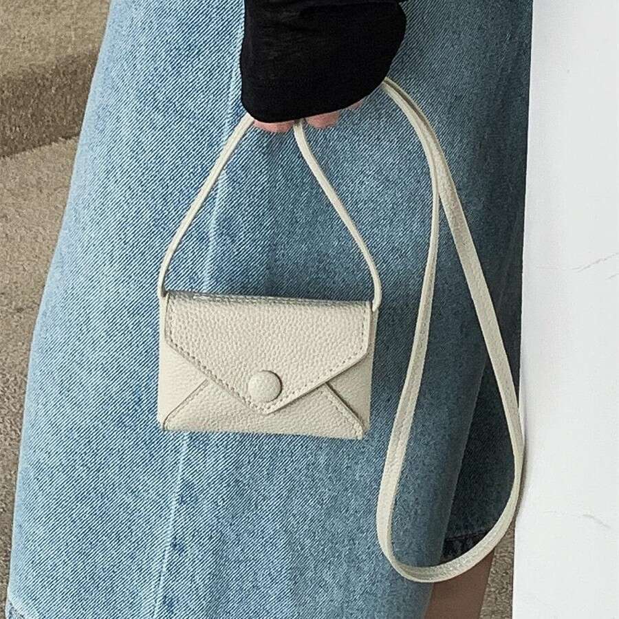 New Halter Mini Lipstick Suede Single Shoulder Coin Purse Niche Design Envelope Thin PU Small Crossbody Bag B5