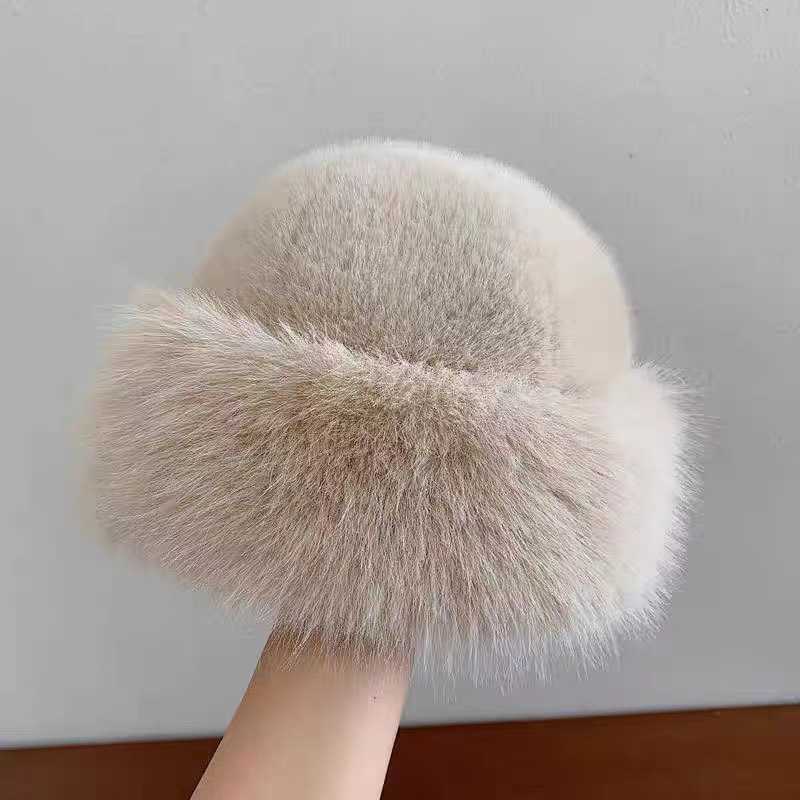 New Hat Autumn Winter Thickened Furry Imitation Mink Warm Hat Ear Protection Versatile Fashion H251020
