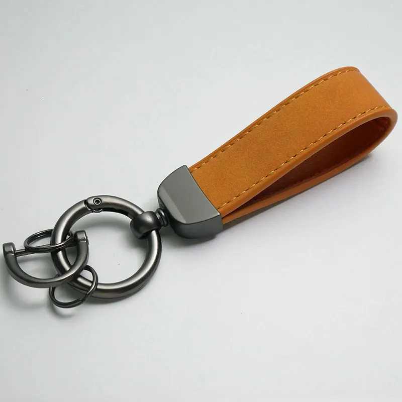 Unisex Leather Keychain for Women Men Luxury Key Chains Rings Solid Color Buckle Key Holder Waist Wallet KeyChains Keyring W251021